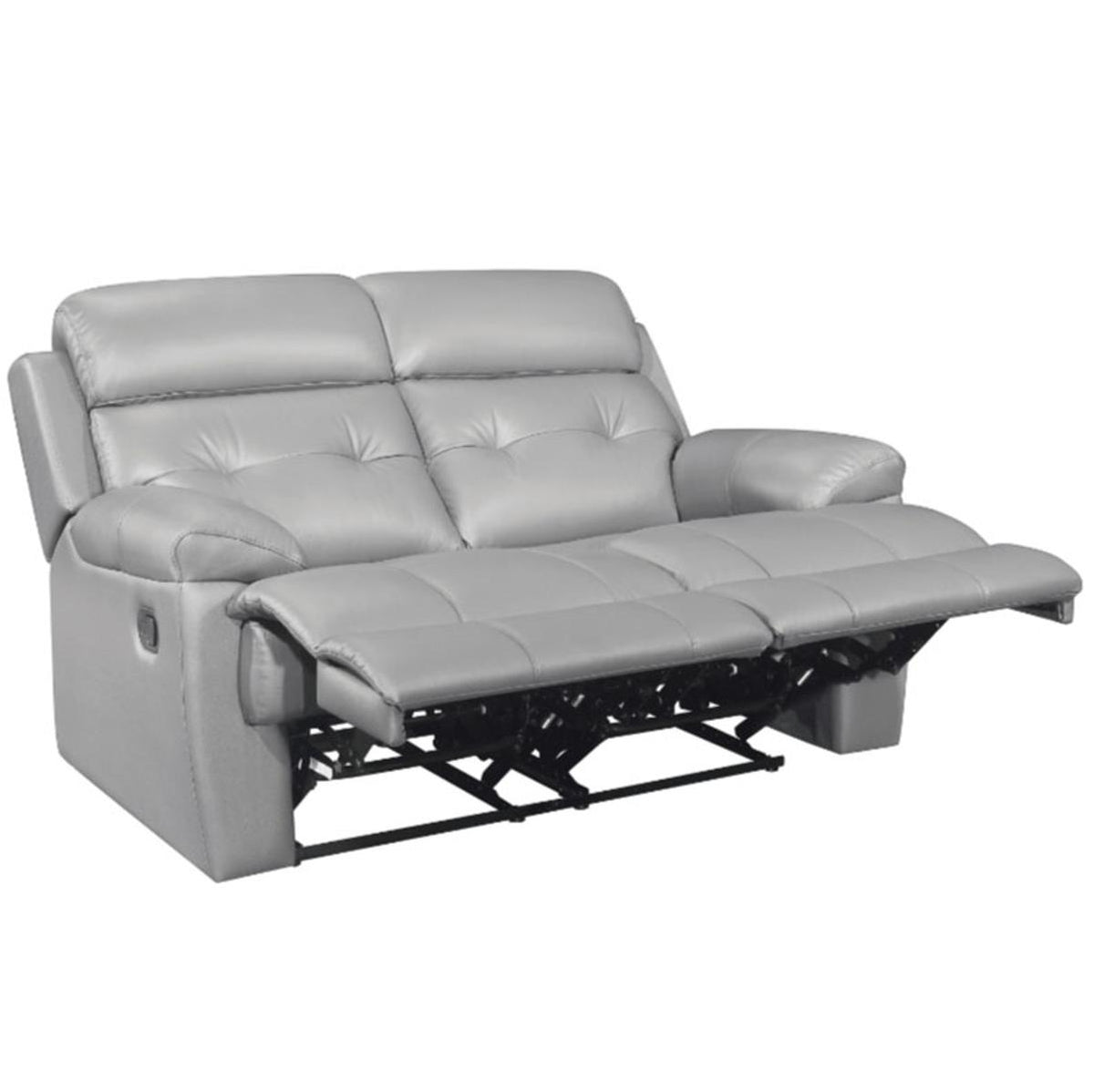 Homelegance Furniture Lambent Double Reclining Loveseat in Silver Gray - Half Price Furniture