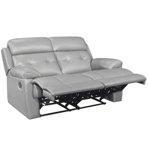 Homelegance Furniture Lambent Double Reclining Loveseat in Silver Gray - Half Price Furniture