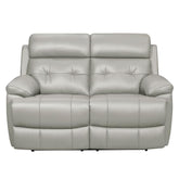 Homelegance Furniture Lambent Double Reclining Loveseat in Silver Gray Half Price Furniture