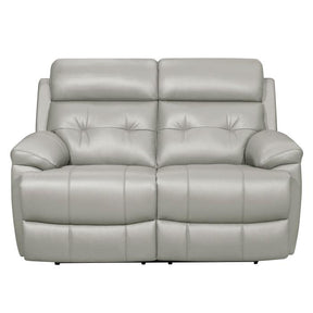 Homelegance Furniture Lambent Double Reclining Loveseat in Silver Gray Half Price Furniture