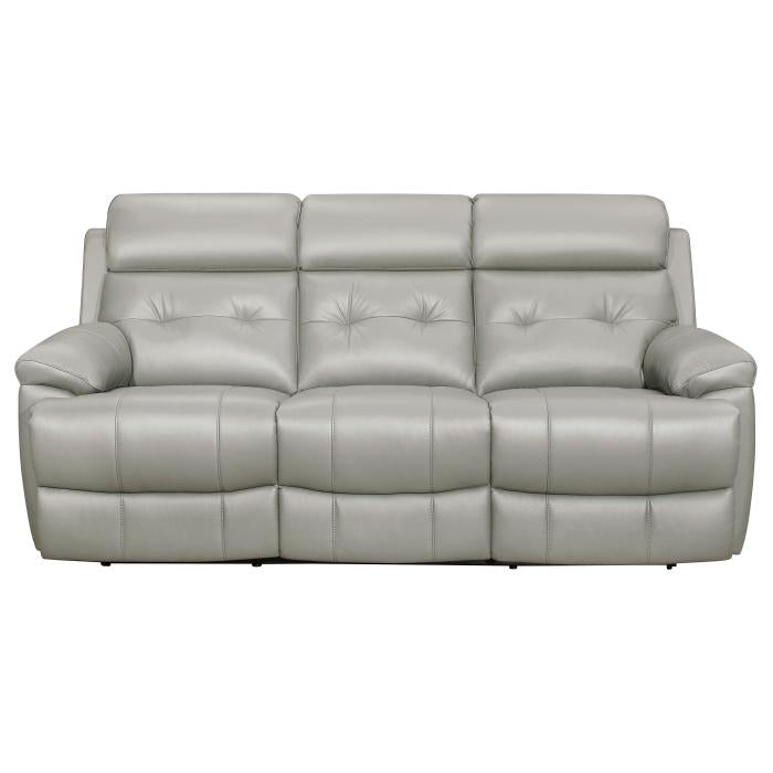 Homelegance Furniture Lambent Double Reclining Sofa in Silver Gray Half Price Furniture