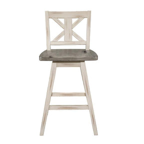 Homelegance Amsonia Swivel Counter Height Chair in Gray and White (Set of 2) Half Price Furniture