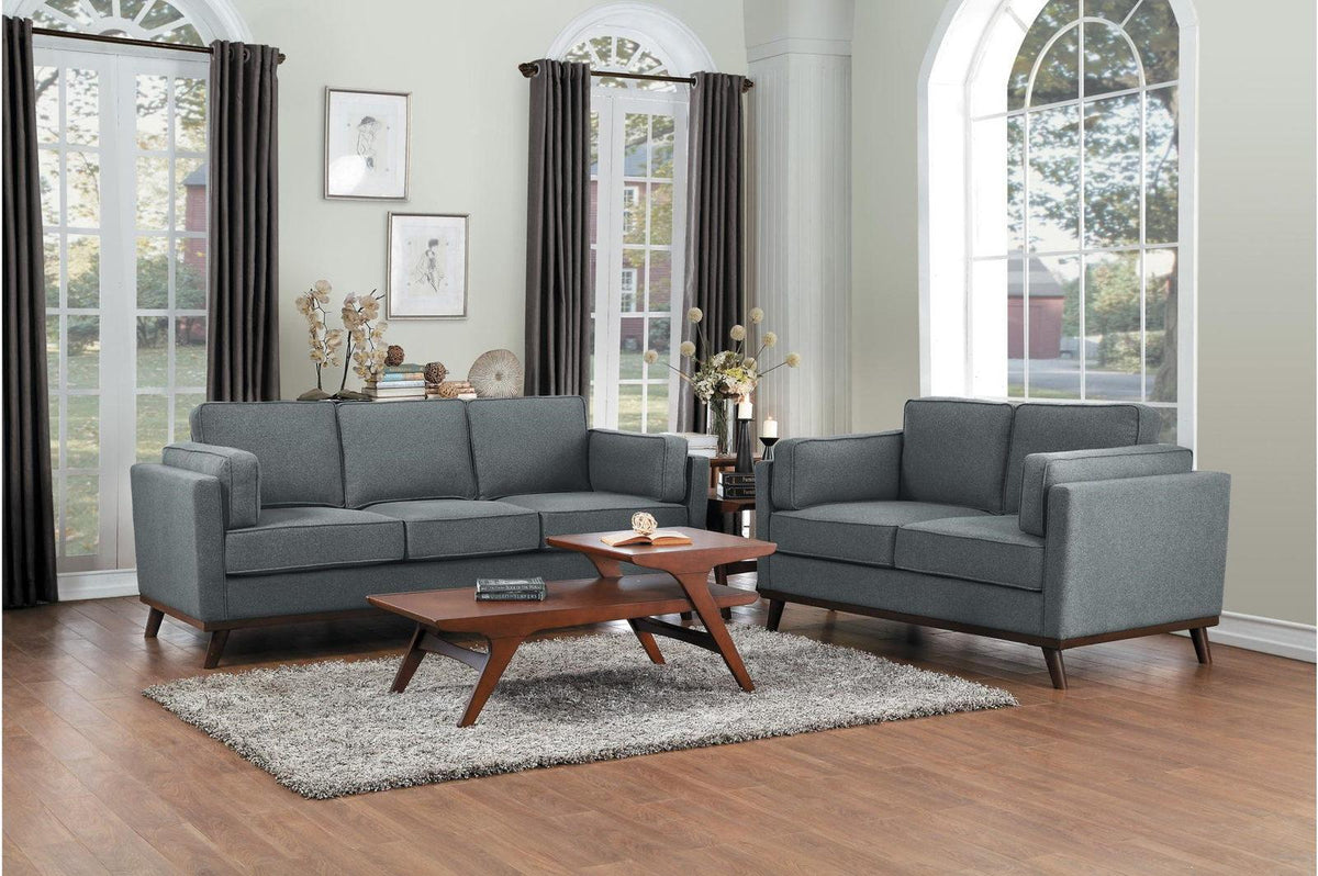 Homelegance Furniture Bedos Loveseat in Gray - Half Price Furniture