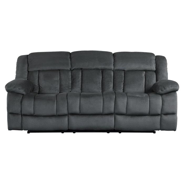 Homelegance Furniture Laurelton Double Reclining Sofa in Charcoal 9636CC-3 Half Price Furniture