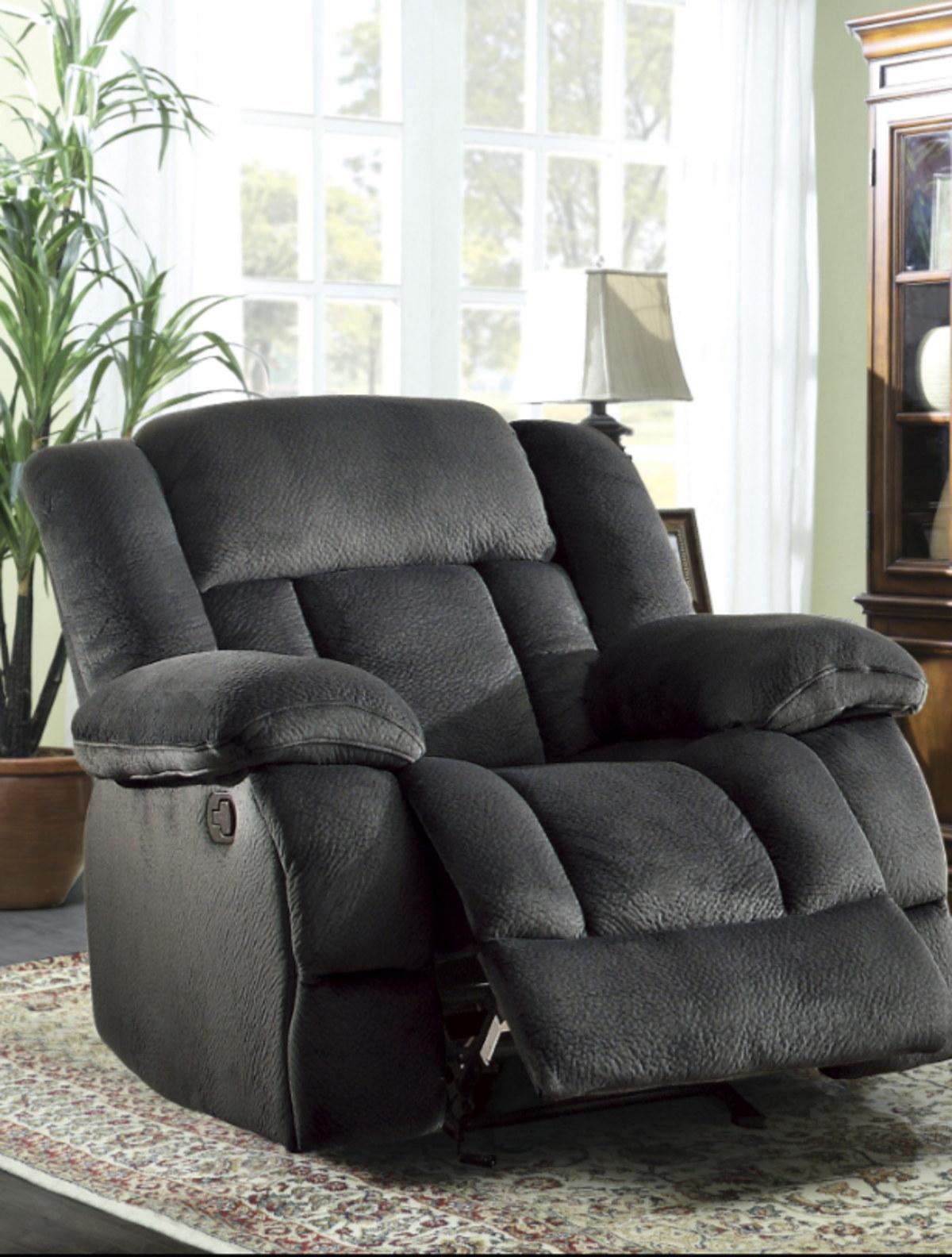 Homelegance Furniture Laurelton Glider Reclining Chair in Charcoal 9636CC-1 - Half Price Furniture