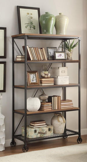 Homelegance Millwood 40"W Bookcase in Pine 5099-17 - Half Price Furniture