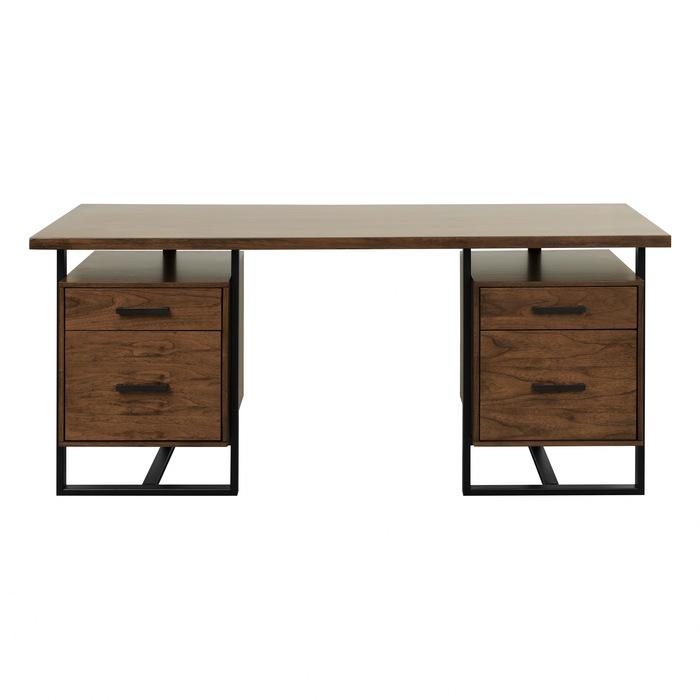 Homelegance Sedley Writing Desk with Two Cabinets in Walnut 5415RF-15* Half Price Furniture