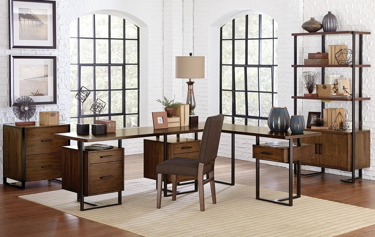 Homelegance Sedley Return Desk with One Cabinet, Reversible in Walnut 5415RF-16* - Half Price Furniture