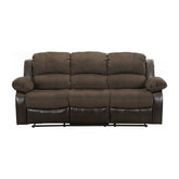 Homelegance Furniture Granley Double Reclining Sofa in Chocolate 9700FCP-3 Half Price Furniture