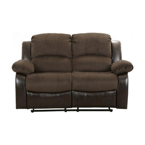 Homelegance Furniture Granley Double Reclining Loveseat in Chocolate 9700FCP-2 Half Price Furniture