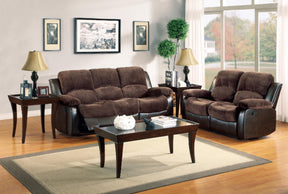 Homelegance Furniture Granley Double Reclining Loveseat in Chocolate 9700FCP-2 - Half Price Furniture