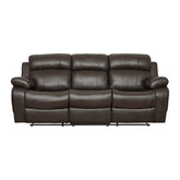 Homelegance Furniture Marille Double Reclining Sofa in Brown Half Price Furniture