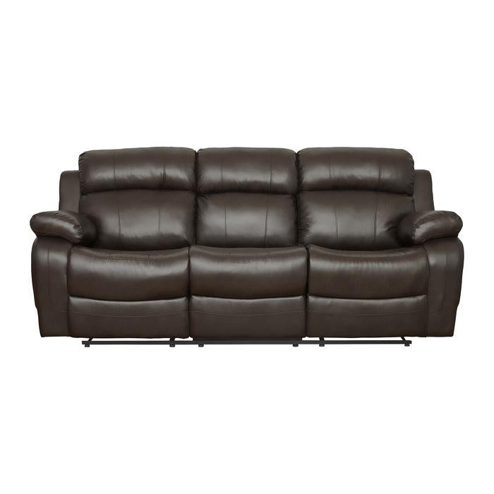 Homelegance Furniture Marille Double Reclining Sofa in Brown Half Price Furniture