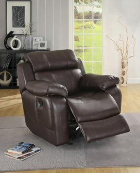 Homelegance Furniture Marille Double Glider Reclining Chair in Brown - Half Price Furniture