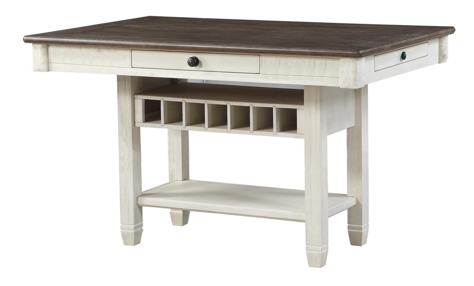 Homelegance Granby Counter Height Dining Table in White & Brown 5627NW-36* - Half Price Furniture