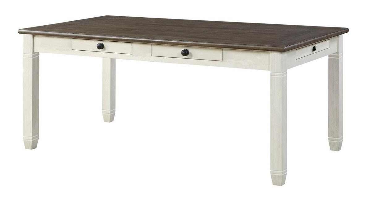 Homelegance Granby Dining Table in White & Brown 5627NW-72 - Half Price Furniture