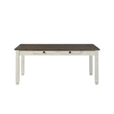 Homelegance Granby Dining Table in White & Brown 5627NW-72 Half Price Furniture