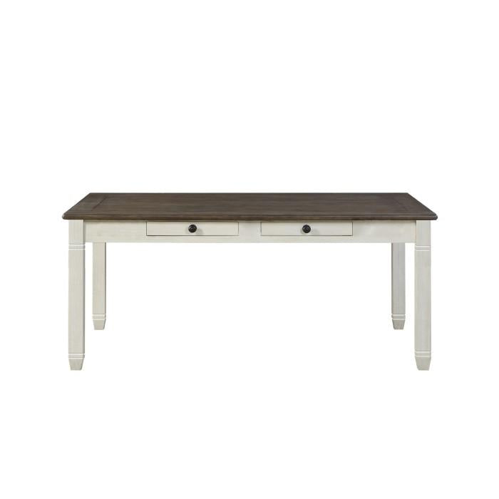 Homelegance Granby Dining Table in White & Brown 5627NW-72 Half Price Furniture