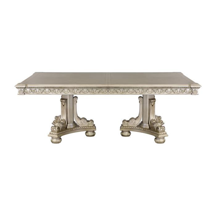 Homelegance Catalonia Dining Table in Platinum Gold 1824PG-112* Half Price Furniture