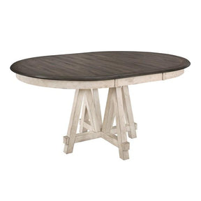 Homelegance Clover Round Dining Table in White and Gray 5656-66* Half Price Furniture