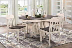 Homelegance Clover Round Dining Table in White and Gray 5656-66* Half Price Furniture