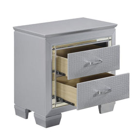 Homelegance Allura Nightstand in Silver 1916-4 - Half Price Furniture