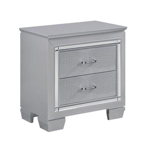 Homelegance Allura Nightstand in Silver 1916-4 - Half Price Furniture