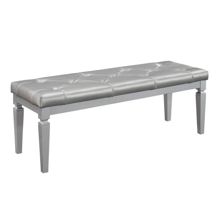 Homelegance Allura Bed Bench in Silver 1916-FBH Half Price Furniture