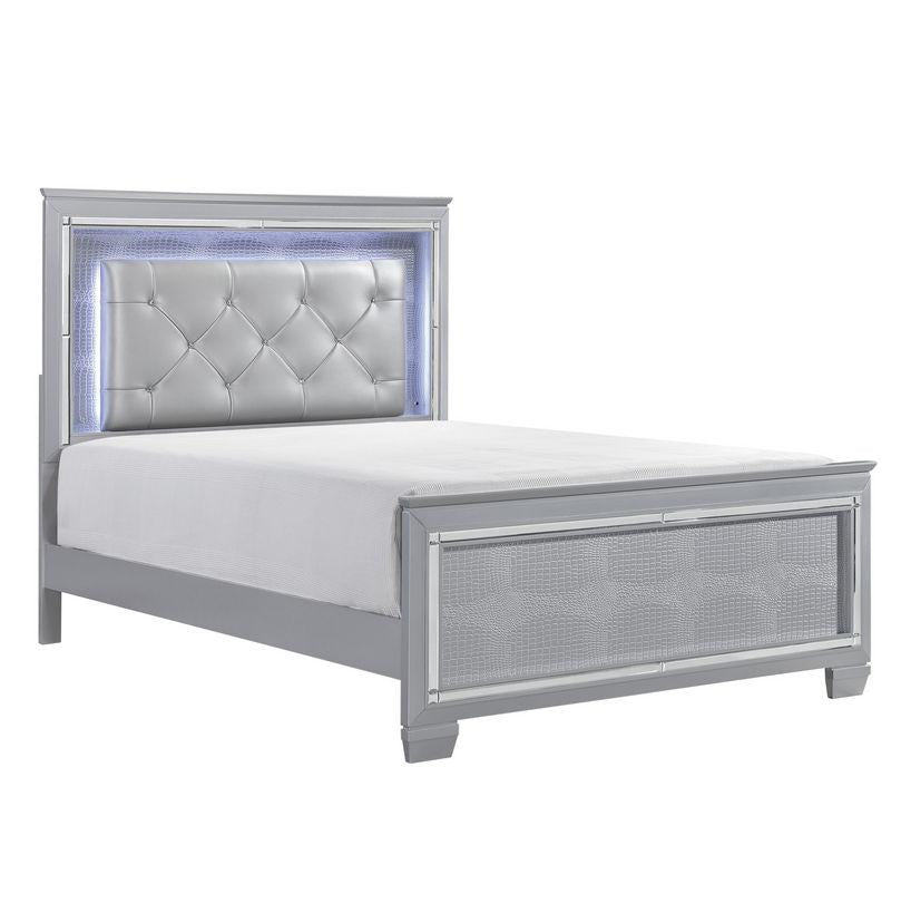 Homelegance Allura Full Panel Bed in Silver 1916F-1* - Half Price Furniture