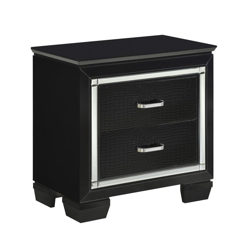 Homelegance Allura Nightstand in Black 1916BK-4 - Nightstand - Half Price Furniture