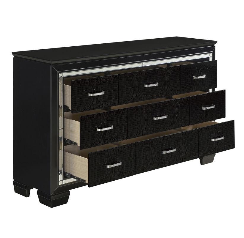 Homelegance Allura Dresser in Black 1916BK-5 - Half Price Furniture