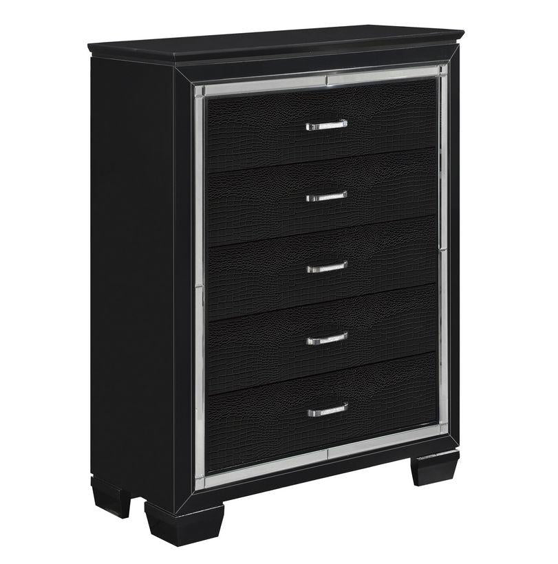 Homelegance Allura Chest in Black 1916BK-9 - Half Price Furniture