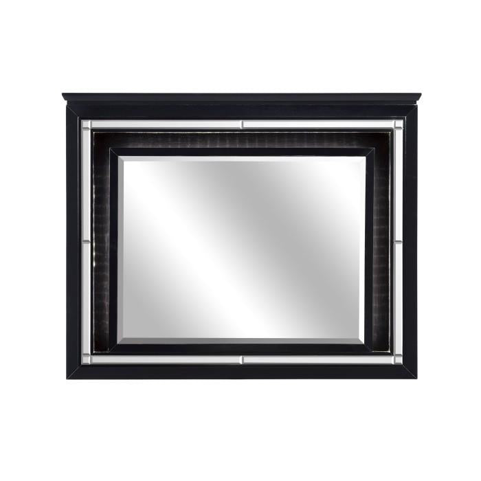 Homelegance Allura Mirror in Black 1916BK-6 Half Price Furniture