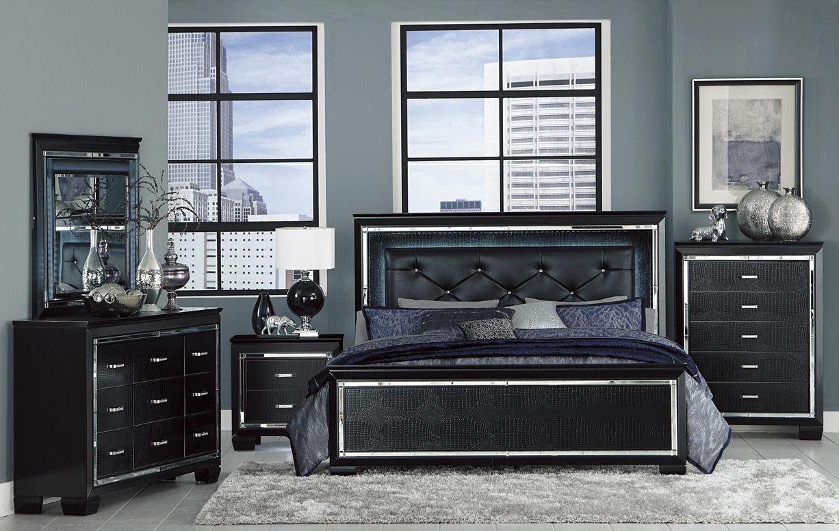 Homelegance Allura Chest in Black 1916BK-9 - Half Price Furniture