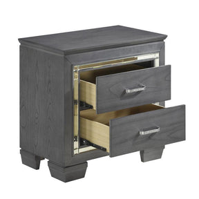 Homelegance Allura Nightstand in Gray 1916GY-4 - Half Price Furniture