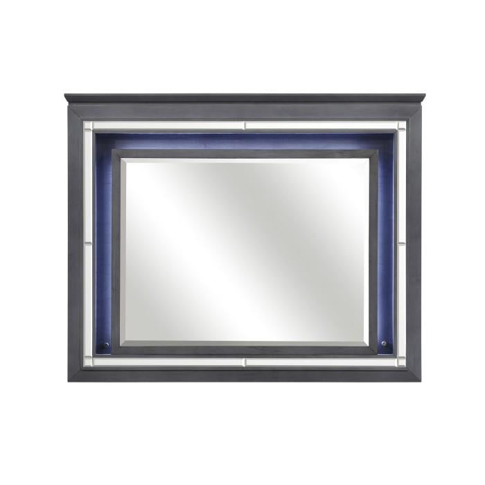 Homelegance Allura Mirror in Gray 1916GY-6 Half Price Furniture