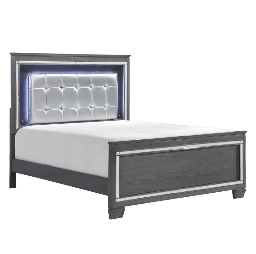 Homelegance Allura Full Panel Bed in Gray 1916FGY-1* - Bed - Half Price Furniture