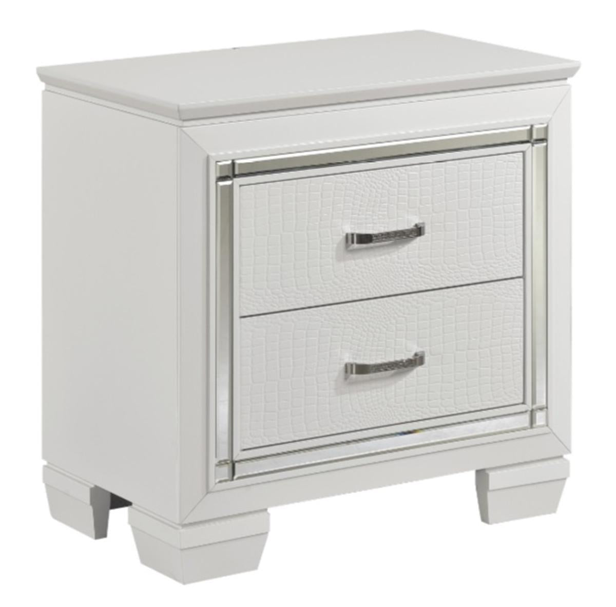 Homelegance Allura Nightstand in White 1916W-4 - Nightstand - Half Price Furniture