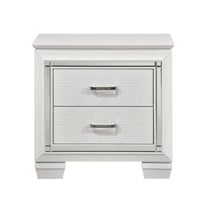 Homelegance Allura Nightstand in White 1916W-4 Half Price Furniture