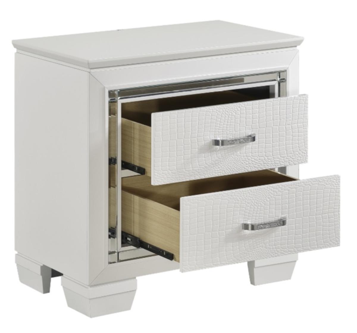 Homelegance Allura Nightstand in White 1916W-4 - Half Price Furniture