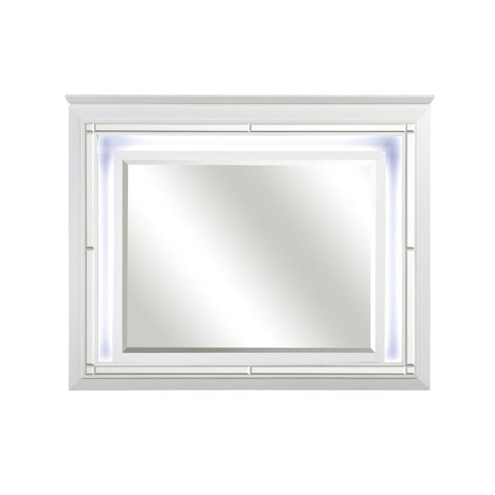 Homelegance Allura Mirror in White 1916W-6 Half Price Furniture