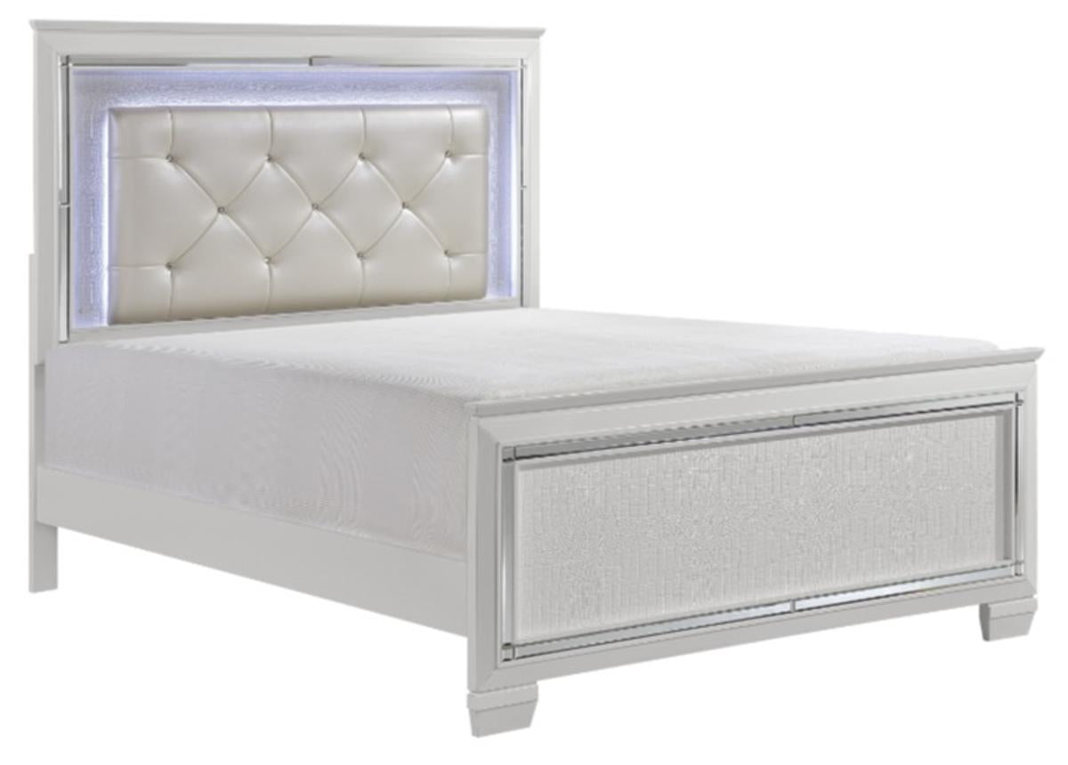 Homelegance Allura Full Panel Bed in White 1916FW-1* - Bed - Half Price Furniture