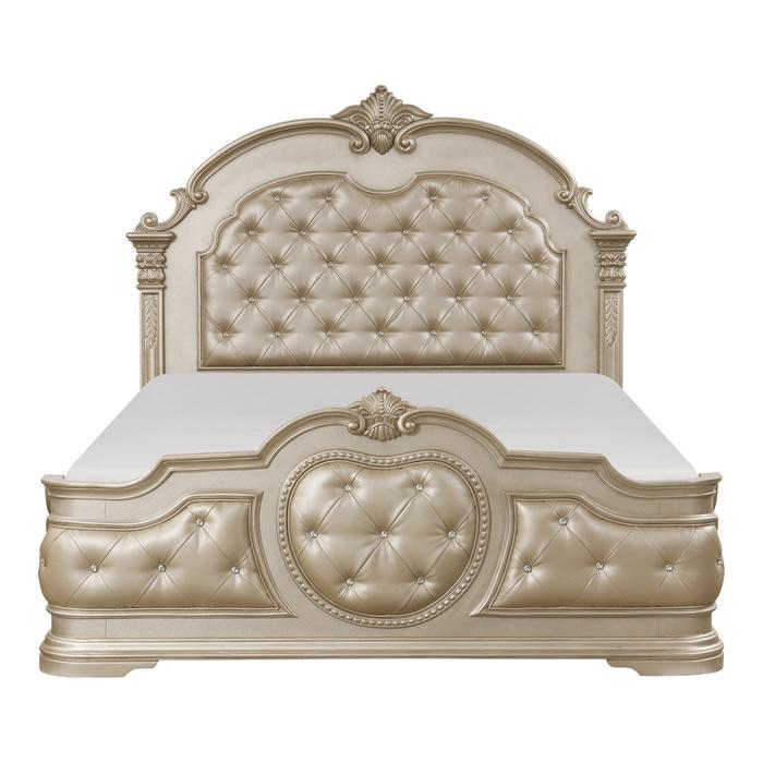 Homelegance Antoinetta Queen Panel Bed in Champagne Wood 1919NC-1* Half Price Furniture