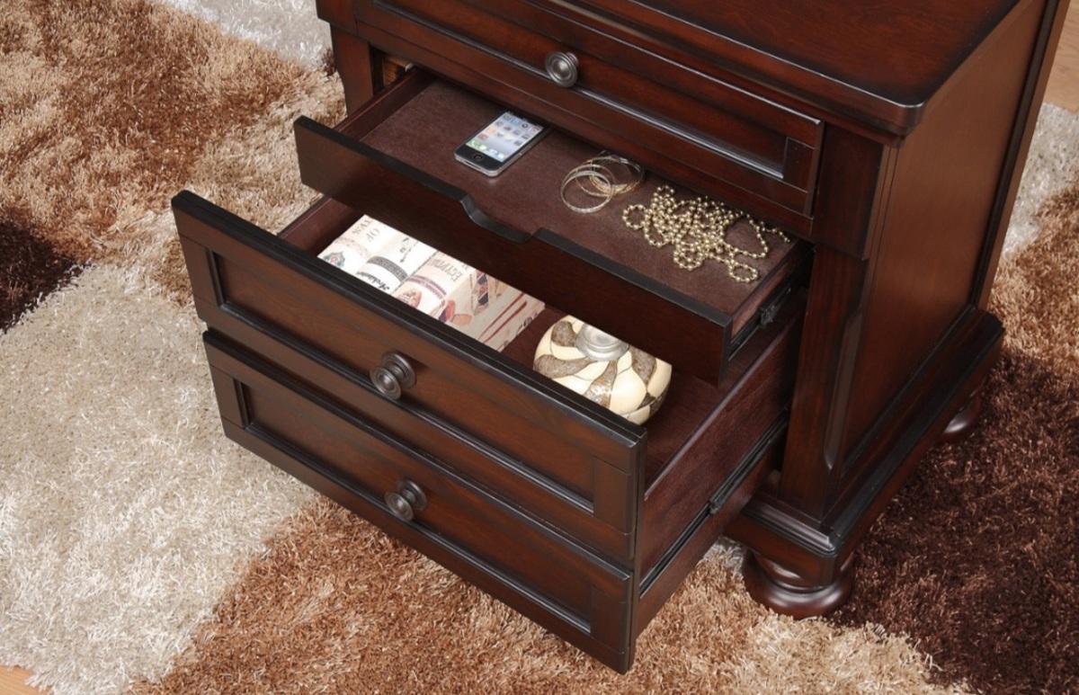 Homelegance Cumberland Nightstand in Brown Cherry 2159-4 - Half Price Furniture