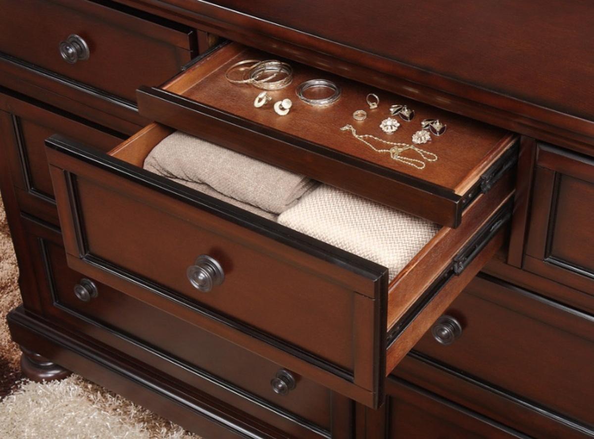 Homelegance Cumberland Dresser in Brown Cherry 2159-5 - Dresser - Half Price Furniture