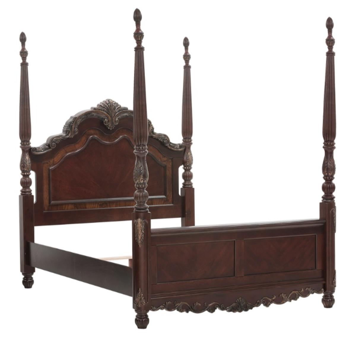 Homelegance Deryn Park King Poster Bed in Cherry 2243K-1EK* - Bed - Half Price Furniture