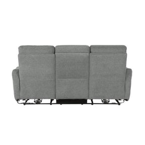 Homelegance Furniture Edition Power Double Lay Flat Reclining Sofa in Dove Grey 9804DV-3PWH - Half Price Furniture