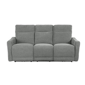 Homelegance Furniture Edition Power Double Lay Flat Reclining Sofa in Dove Grey 9804DV-3PWH Half Price Furniture