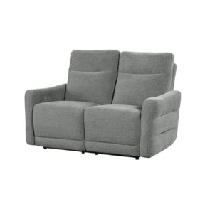 Homelegance Furniture Edition Power Double Lay Flat Reclining Loveseat in Dove Grey 9804DV-2PWH - Half Price Furniture