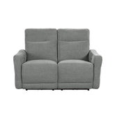 Homelegance Furniture Edition Power Double Lay Flat Reclining Loveseat in Dove Grey 9804DV-2PWH Half Price Furniture